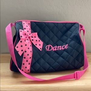 Girl's Quilted Nylon Dance Duffle Bag, Black